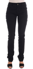 John Galliano Regular Fit Stretch Jeans aus schwarzem Baumwolldenim