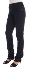 John Galliano Regular Fit Stretch Jeans aus schwarzem Baumwolldenim