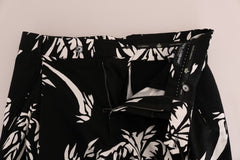 Dolce & Gabbana Schwarze Baumwoll-Stretchhose mit Bäumen
