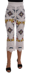 Dolce & Gabbana Multicolor Majolika-Cutout-Caprihose