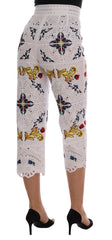Dolce & Gabbana Multicolor Majolika-Cutout-Caprihose