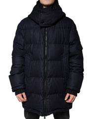 Dolce & Gabbana – Pufferjacke aus schwarzem Nylon mit Kapuze für Herren