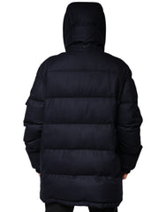 Dolce & Gabbana – Pufferjacke aus schwarzem Nylon mit Kapuze für Herren