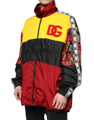 Dolce & Gabbana Herren-Strickjacke mit Reißverschluss und mehrfarbigem Patchworkmuster