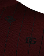 Dolce & Gabbana bordeauxroter Monogramm Rollkragenpullover