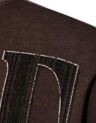 Dolce & Gabbana Brauner Pullover mit Logo-Print und Rundhalsausschnitt