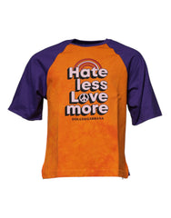Dolce & Gabbana Orange Purple Graphic Print Kurzarm-T-Shirt