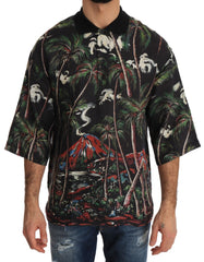 Dolce & Gabbana Schwarzes Volcano Sizilien Kurzarm-T-Shirt
