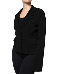 Dolce & Gabbana Schwarzer Blazer aus Viskose mit Einknopfverschluss