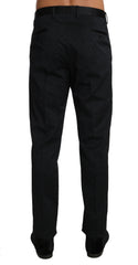 Dolce & Gabbana Schwarze Hose aus Baumwollbrokat