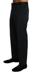 Dolce & Gabbana Schwarze Hose aus Baumwollbrokat