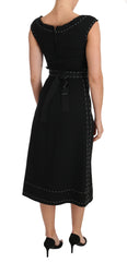Dolce & Gabbana Black Wool Stretch A-line Sheath Dress
