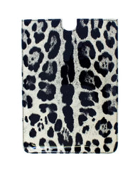 Dolce & Gabbana Tablet-Hülle aus Leder mit weißem Leopardenmuster