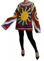 Dolce & Gabbana Mehrfarbiges Sun Ruffled Top Bluse Pullover