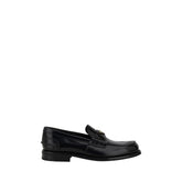Prada Black Calf Leather Bos Taurus Slip-On Loafers