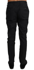 Dolce & Gabbana Schwarze elegante Hose aus Baumwoll-Stretch
