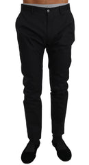 Dolce & Gabbana Schwarze elegante Hose aus Baumwoll-Stretch