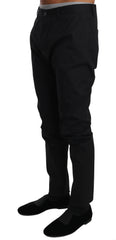Dolce & Gabbana Schwarze elegante Hose aus Baumwoll-Stretch