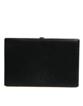 Dolce & Gabbana Schwarze Leder Goldrahmen Clutch Abendtasche Partytasche