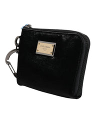 Dolce & Gabbana – Schwarze Clutch aus Nylon mit Schlüsselanhänger und Logo-Schild