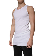 Dolce & Gabbana weißes ärmelloses Tanktop aus Baumwolle mit Rundhalsausschnitt