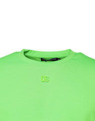Dolce & Gabbana Green Logo Polyester Crew Neck T-shirt