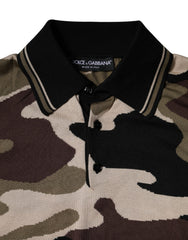 Dolce & Gabbana – Mehrfarbiges Poloshirt mit Camouflage-Kragen