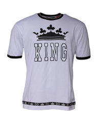 Dolce & Gabbana Weißes Jersey Rundhals-T-Shirt mit kurzen Ärmeln