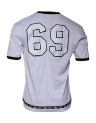 Dolce & Gabbana Weißes Jersey Rundhals-T-Shirt mit kurzen Ärmeln