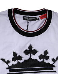 Dolce & Gabbana Weißes Jersey Rundhals-T-Shirt mit kurzen Ärmeln