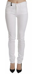 Dolce & Gabbana Weiße Skinny Jeans mit Kristallverzierung