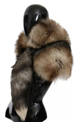 Dolce & Gabbana Brauner Fuchsschwanz-Pelzschal-Halswickel-Kragenschal