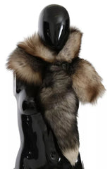 Dolce & Gabbana Brauner Fuchsschwanz-Pelzschal-Halswickel-Kragenschal