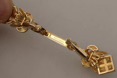 Dolce & Gabbana Gold Plated 925 Sterling Silver Crystal Collar Stop Brooch