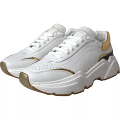 Dolce & Gabbana DAYMASTER Sneakers aus Leder in Weißgold Herren Schuhe