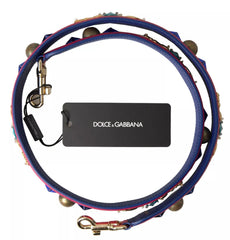 Dolce & Gabbana Pinker Schultergurt aus exotischem Leder mit Nieten