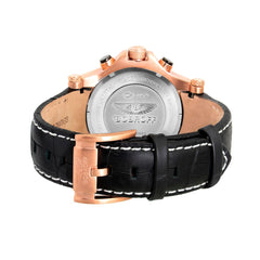 Bobroff Schwarze Lederarmbanduhr