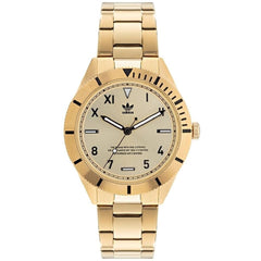Adidas Goldfarbene Edelstahl-Armbanduhr