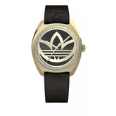 Adidas Black Leather Dress Watch