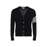 Thom Browne Blue Fleece Wool Cardigan