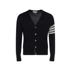 Thom Browne Blue Fleece Wool Cardigan