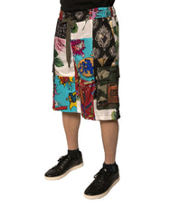 Dolce & Gabbana Cargo-Bermuda-Shorts mit mehrfarbigem Patchwork