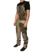Dolce & Gabbana Mehrfarbige Patchwork-Latzhose in Camouflage