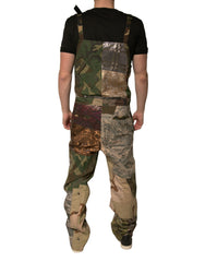 Dolce & Gabbana Mehrfarbige Patchwork-Latzhose in Camouflage