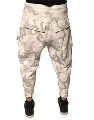Dolce & Gabbana – Weiße Cargo-Jogginghose mit Camouflage-Muster
