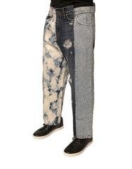 Dolce & Gabbana Mehrfarbige Patchwork-Jeans aus Baumwolle mit geradem Schnitt für Herren