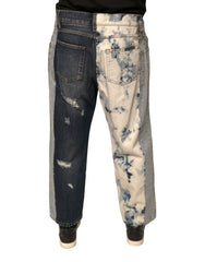 Dolce & Gabbana Mehrfarbige Patchwork-Jeans aus Baumwolle mit geradem Schnitt für Herren