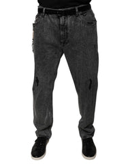 Dolce & Gabbana Dunkelgraue Skinny-Jeans aus Baumwolle