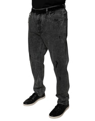 Dolce & Gabbana Dunkelgraue Skinny-Jeans aus Baumwolle