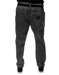 Dolce & Gabbana Dunkelgraue Skinny-Jeans aus Baumwolle